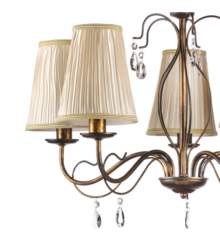 LAMPADARIO 5 LUCI ONLI "DELIA" BRONZO E14